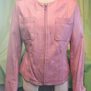Women's Light Pink Lamb Leather Jacket size S